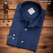Linen Keten Klasik %100 Cotton Uzun Kollu Terletmeyen Tek Cepli Kapaklı Mavi Gömlek Regular Kalıp -10216 Mavi