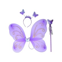 Lila Renk Kanadı Tacı Ve Sopası 50x37 Cm