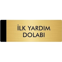 Metal Yönlendirme Levhası, Departman Kapı Isimliği İlk Yardım Dolabı 10x20 Cm Altın Renk