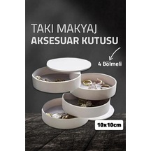 4 Katlı Takı Aksesuar Organizeri Döner Sistem Silindir Takı Kutusu Aksesuar Düzenleyici Plastik Beya Diğer
