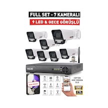 7 Kameralı 1080p Fullhd 5mp Lensli 9 Led Gece Görüşlü Güvenlik Kamerası Seti - Hard Disksiz