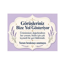 100 Adet Yorum Kartı Özel Kesim Zarif Tasarım Müşteri Değerlendirme Kartı - Tebrik Kartı - Mor - 008