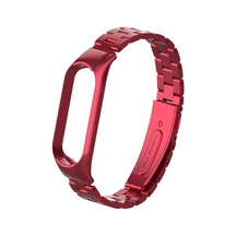 Xiaomi Mi Band 5 Uyumlu Krd-04 Metal Mkst Kordon-kırmızı