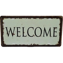 Dekoratif 3D Metal Plaka Welcome 30cm
