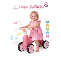 Işıklı Ve Müzikli 4 Tekerlekli İlk Denge Bisikletim Pembe
