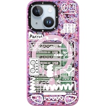 iPhone Uyumlu 15  Kılıf Magsafe Şarj Özellikli Youngkit Dark Matter Serisi Kapak Pembe