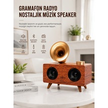 Znv Zenvia Mey İthalat Bluetooth Nostalji Speaker Radyo Gramofon Ahşap Renk Vintage Yeni Nesil Znv2025 Cmn