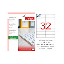 Tanex Laser Etiket 100 Yp 52.5X35 Laser-Copy-Inkjet  Tw-2032