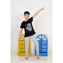 Vitmo erkek çocuk kısa kollu pijama takımı so what skate model siyah