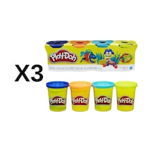 3 Adet Hasbro Play-doh 4'lü Oyun Hamuru +2 Yaş Toplam 12 Hamur