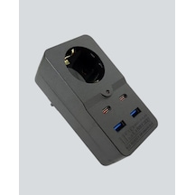 Akıllı Akım Dengelemeli Priz 2500w 4 Usb Type C Çıkışlı 0-2