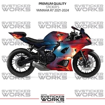 Yamaha R7 Kaplama Sticker Magma Design Motor Kaplama Modeli Hazır Kit 2019-2024 Uyumlu Siyah
