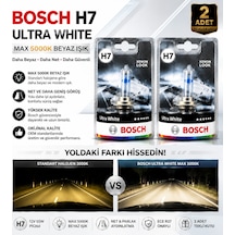 Bosch H7 Ultra White Max 5000k Beyaz Işık Xenon Görünümlü Far Ampulü 2 Adet