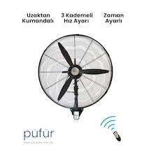 2 Adet Püfür Sanayi Duvar Tipi Vantilatör Uzaktan Kumandalı 65cm