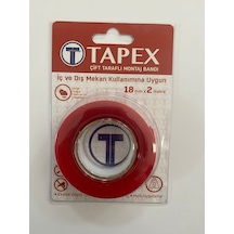 Tapex Çift Taraflı Şeffaf Montaj Bandı 18 Mmx2 Mt