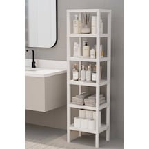 Mithra Life 6 Katlı Plastik Beyaz Banyo Mutfak Rafı Mıt1044 000 Açık Krem