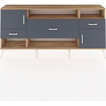 Arges Konsol 3 Raflı 3 Çekmeceli 2 Kapaklı 176x30x83 Çam-antrasit/antrasit Antrasit/antrasit