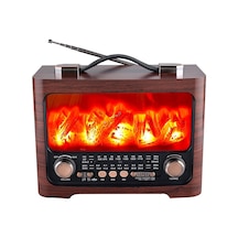 Çeşithane Eletree Fp-821 Retro Taşınabilir Radyo - Alev Işığı Efektli, Fm/am/sw 3 Bantlı, Usb Ve Tf
