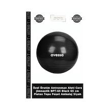 Özel Üretim Antrenman Aleti Core Jimnastik Bpt-65 Black 65 Cm Plates Topu Poşet Ambalaj Siyah