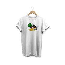 Ağaçkakan Baskılı Beyaz T-shirt Beyaz