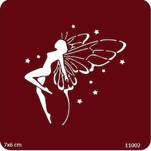 Airbrush Tattoo Kadın Kanatlı Melek Yapışkanlı Stencil Süsleme Ve Boyama Kalıbı