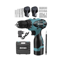Tr Germany Technology 36 V Metal Şanzıman Çift Akülü Şarjlı Vidalama Matkap + 24 Parça Set Mavi