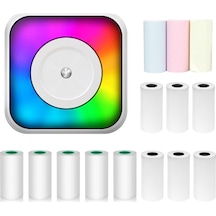 Vkemall C31 Mini Termal Yazıcı, Kablosuz Bt, 1200mah Pil, Renkli Işıklı, Not/resim/metin Yazdırma, 6 Termal +5 Yapışkan +3 Renkli Kağıt Seti