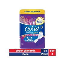 Orkid Platinum Süper Ekonomik Hijyenik Ped Gece 16'lı