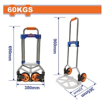 Wadfow Katlanır Taşıma Arabası 60 Kg Taşıma Kapasitesi