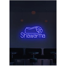 Twins Led Shawarma Yazılı Ve Şekilli Neon Tabela Mavi Model:model:40943366