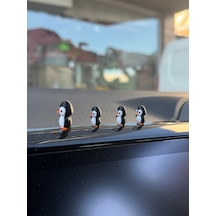4 Parça Sevimli Penguen Ailesi Dikiz Aynası Süsü - Ayna Süsü Araba Süsü Torpido Süsü Oto Aksesuar