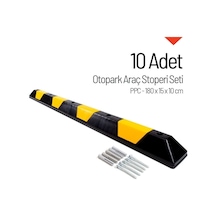 Ppc Araç Stoperi Seti 180x15x10 Cm 10 Adet Dayanıklı Ve Hafif Otopark Bariyeri-660