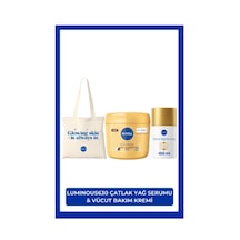 Nivea Luminous630 Çatlak Karşıtı Vücut Bakım Yağı Serumu 100 ML + Cocoa Butter Vücut Bakım Kremi 400 ML + Çanta