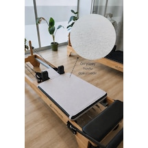 Kaymaz Silikon Tabanlı, Reformer Pilates Havlusu, Ter Emici Bambu Pilates Mat Havlu-krem Krem