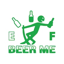 Beer Me Sticker 17x17 Cm Yeşil