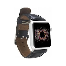 Apple Watch Uyumlu Deri Kordon 42-44-45mm Rst1 Siyah Diğer