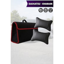 Daihatsu Charade Uyumlu Siyah Renk Koltuk Yastığı Bagaj Çantası Lüks Model