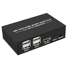 Alfais 4306 Hdmi Kvm Switch 2 Port Usb Type C 2 PC Tek Kasa Klavye ve Mouse Kontrol Çoklayıcı