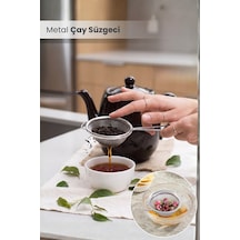 Metal Çay Süzgeci - Bardak Üstü Paslanmaz Metal Çay Süzgeçi Krom