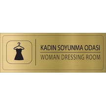 Mayeka Kadın Soyunma Odası İsimlik Altın Metal Kapı İsimliği Levhası Yönlendirme Tabelası