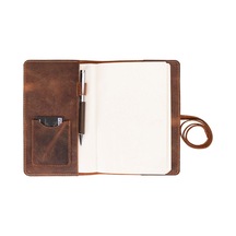 Bloom Scribe Wrap Saddle Brown A5 Hakiki Deri Defter Kılıfı