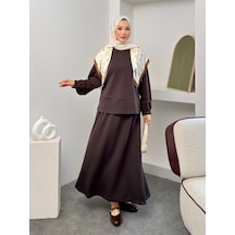 Elite Model Modal Kumaş Kadın Alt Üst Takım Kahverengi