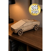 Ahşap Cybertruck Maketi Kendin Yap Dıy Dekoratif Kit - 3d Puzzle