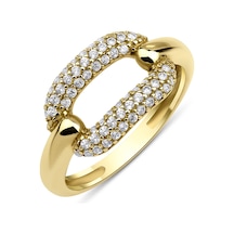 Fiyonk Kuyumculuk 14 Ayar Altın Taşlı Oval Dikdörtgen Yüzük 001