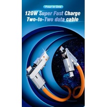 Flybuy 120w 4-in-1 Type-c Cep Telefonu Veri Kablosu, Pd Hızlı Şarj, 2m, Siyah