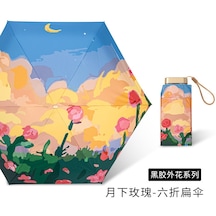 Bba Kadın Yaz Güneş Koruma Kapsülü Güneş Şemsiyesi Daha Küçük 6 Kemikli Kartlı Çanta Şemsiyesi Sakura Pembesi