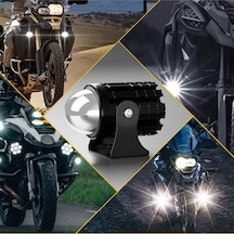 Motosiklet Scooter Mini Sis Farı Set Düğme Hediyeli Beyaz Sarı Mini Kasa 12v Led Işık