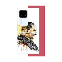 Vivo V30 Uyumlu Sulu Boya Atatürk Baskılı Silikon Kılıf Renkli