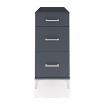 Kronos Komodin 3 Çekmeceli Tek Kapaklı 44x59x96 Antrasit-antrasit Antrasit