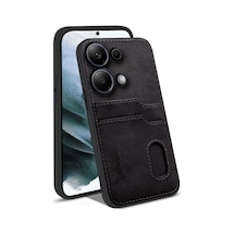 Xiaomi Redmi Note 13 Pro 5g  Kılıf Zebana Kartlıklı Lüx Deri Kılıf Siyah